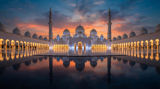 Abu Dhabi Sheikh Zayed Grand Mosque Twilight